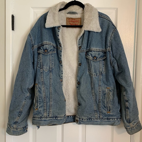 Vintage Levi Sherpa Denim Trucker Jean Jacket - Picture 1 of 5